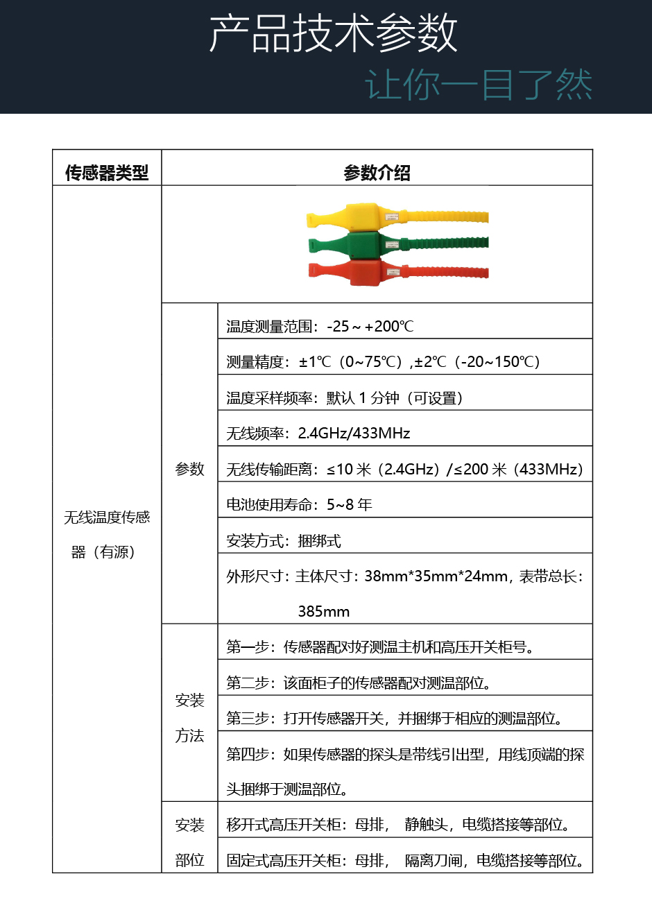 有源无线温度传感器